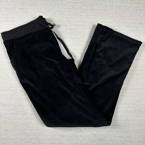 VKA Always Famous 3X Black Velour Velvet High Waist Wide Leg Pull On Trousers